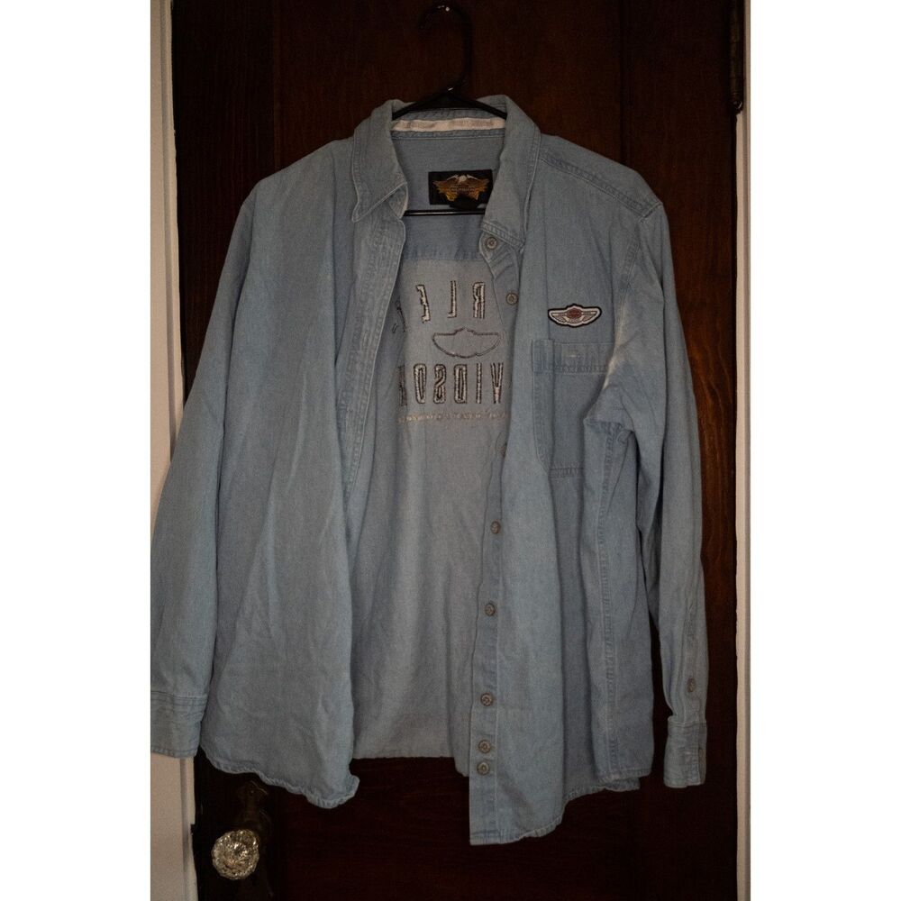 Vintage Harley Davidson Jean button up